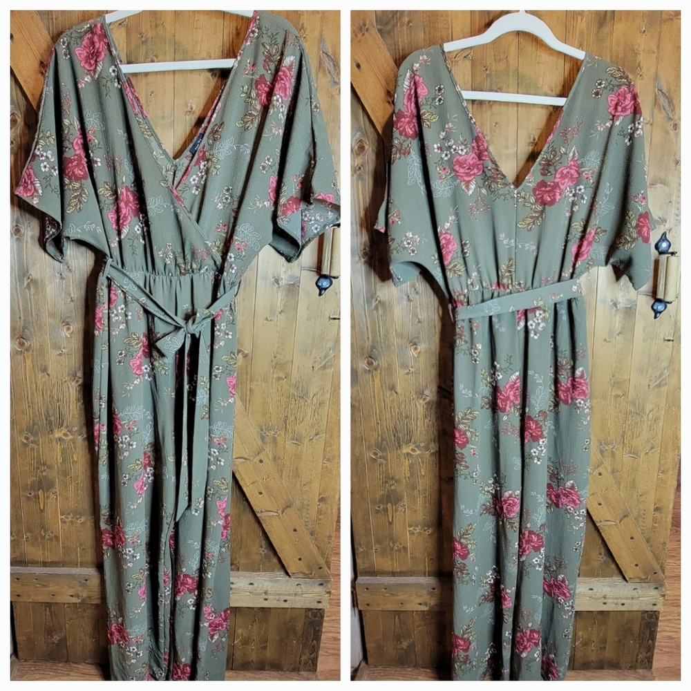 Green Floral Jumpsuit